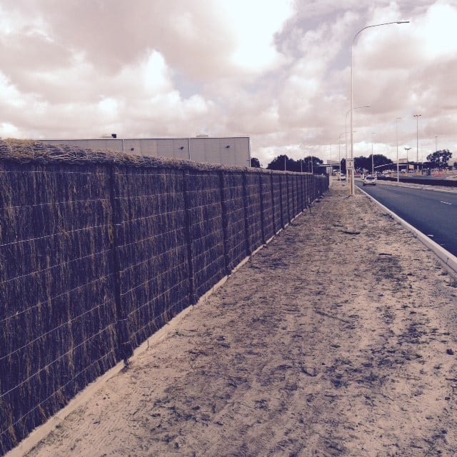Commercial and property development brush fencing.  Hand built fence design with a natural fence appeal